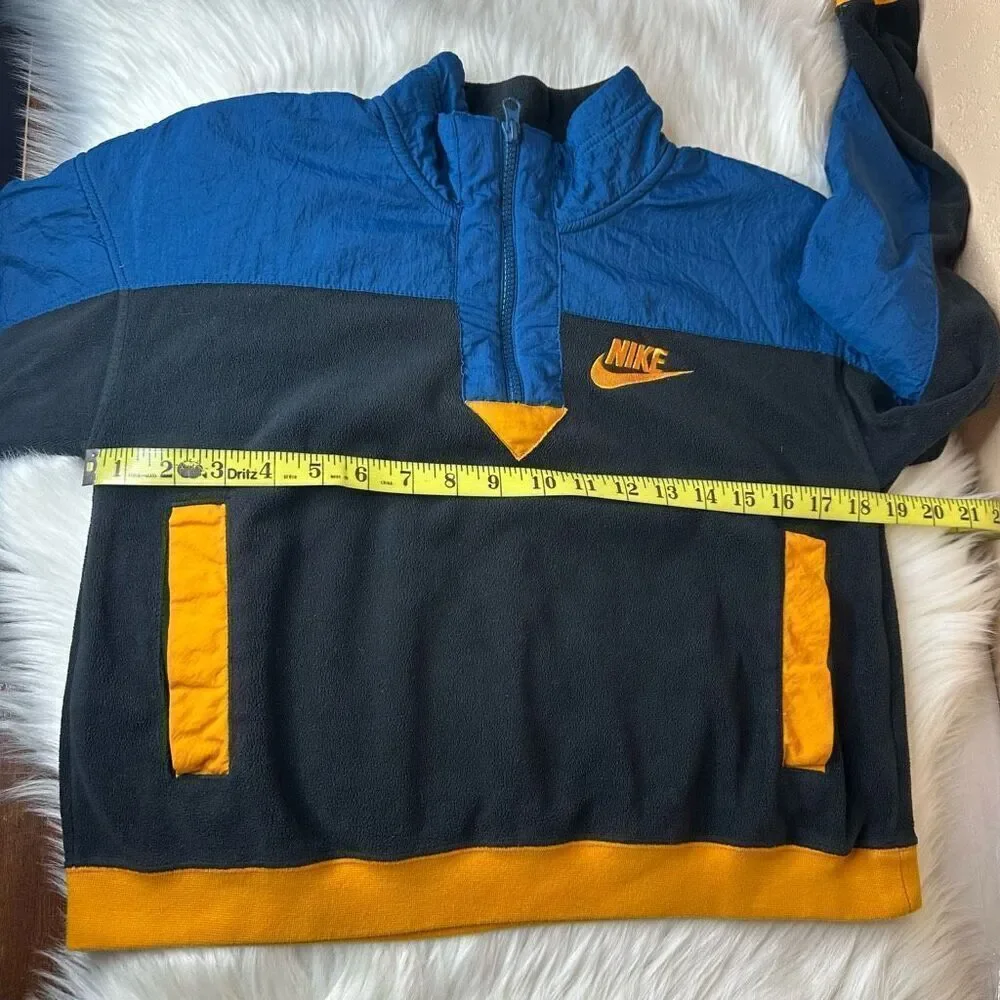 NIKE BLUE AND ORANGE POLAR FLEECE HALF ZIP SWEATSHIRT Size XS